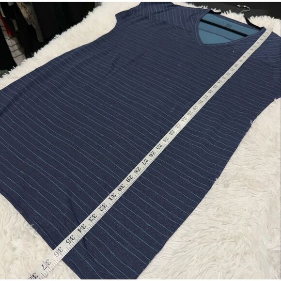 Title Nine Hiolani V Neck Shirt Dress in Blue Stripe Large - Picture 4 of 7